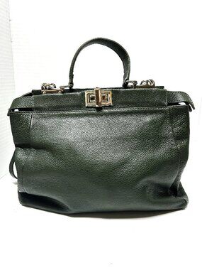 Vera Pelle Made in Italy olive green leather bag